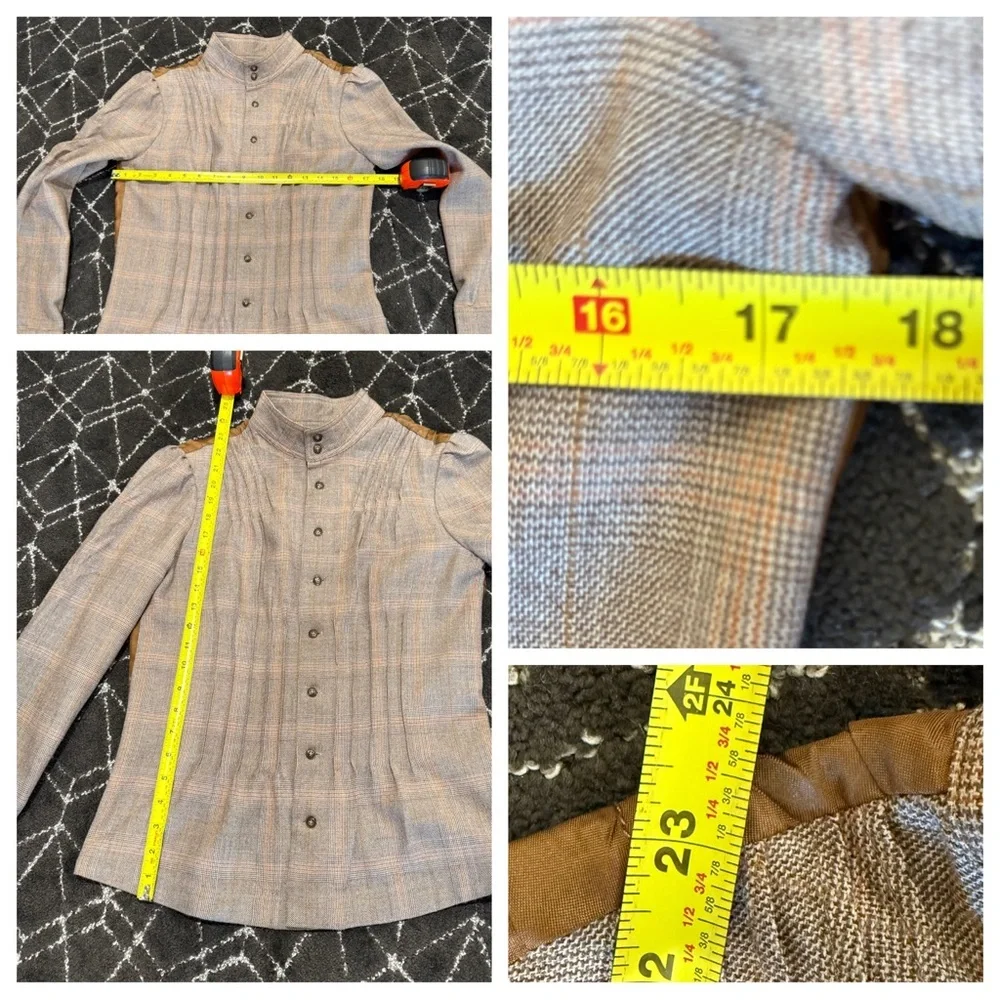 Free People plaid jacket pleated